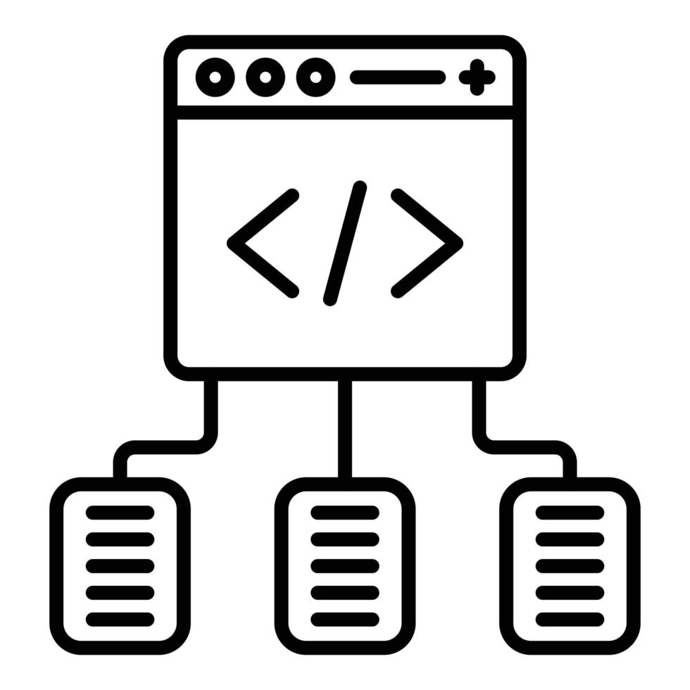 Code Framework Line Icon vector