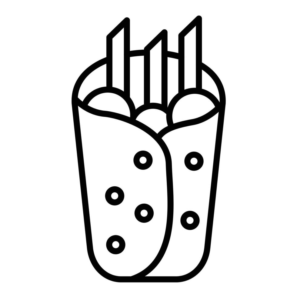 Burrito Line Icon vector