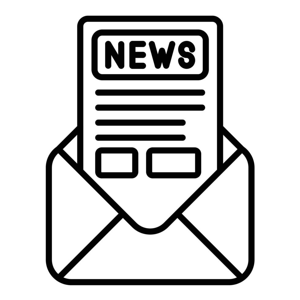 Newsletter Line Icon vector