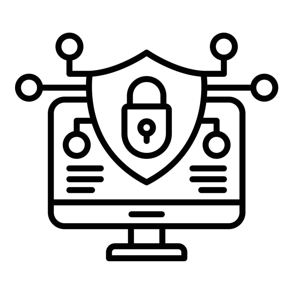 Website Security Line Icon vector