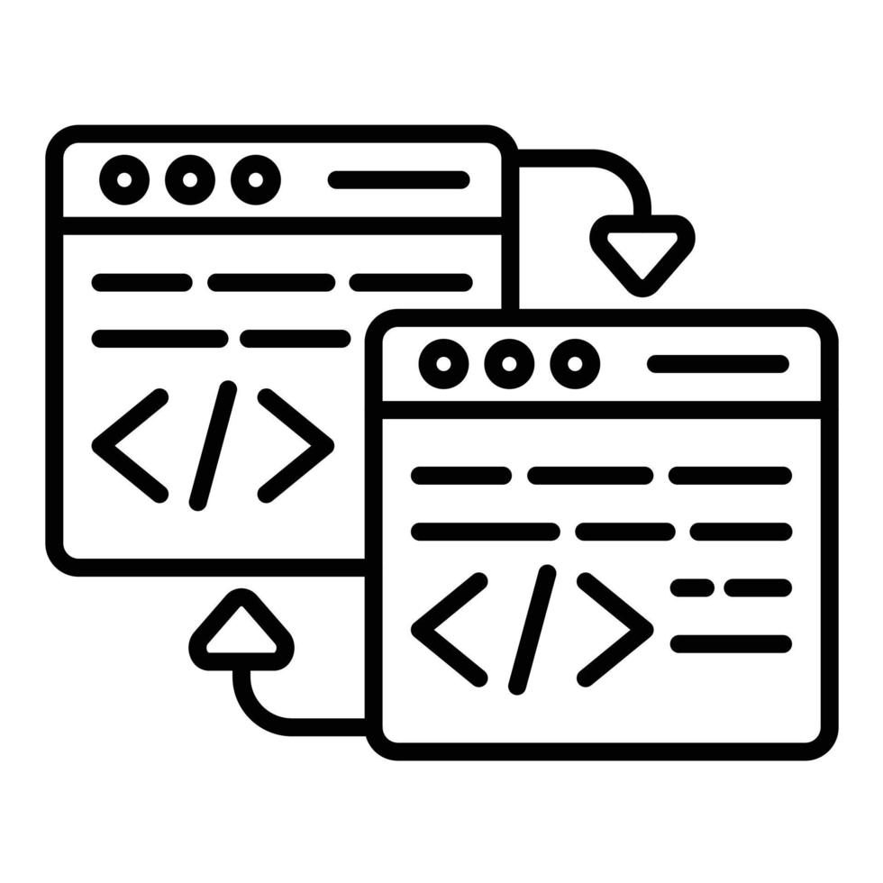 Code Refactoring Line Icon vector