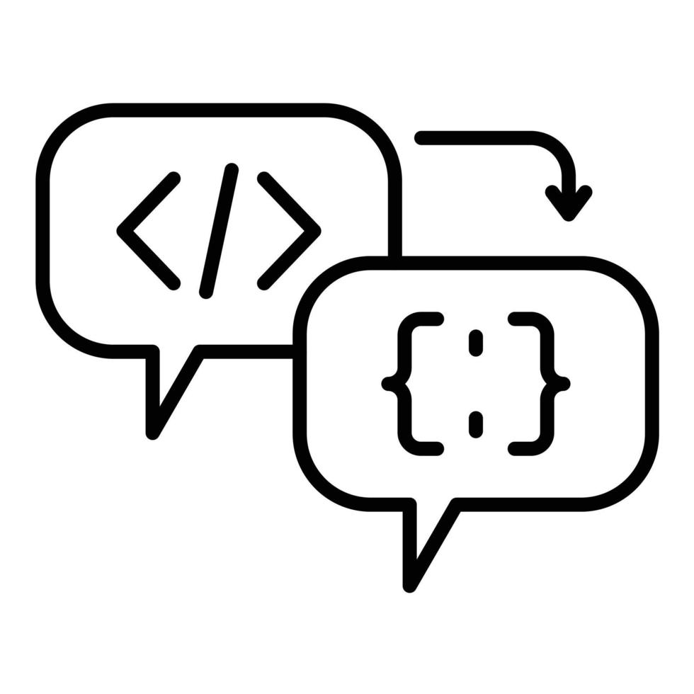 Code Processor Line Icon vector