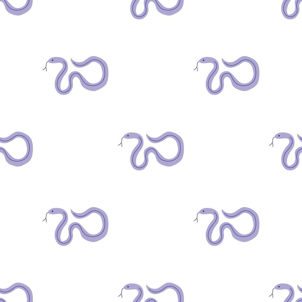 Snakes seamless pattern. Snakes elongated, legless, carnivorous reptiles. Wild West theme. Hand drawn colored trendy Vector illustration. Wildlife concept.