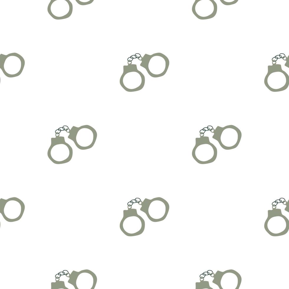 Handcuffs seamless pattern. Wild West theme. Hand drawn colored trendy Vector print.