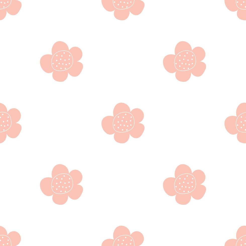 patrón floral vector transparente con flores. flor de primavera estilo infantil simple dibujado a mano. bastante ditsy para tela, textil, papel pintado. papel digital en fondo blanco