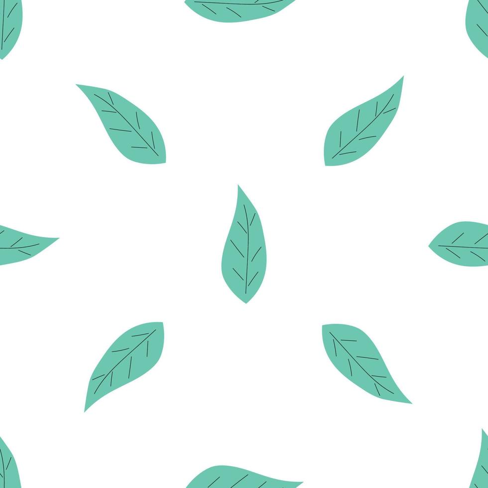 Leafs seamless pattern. Vector hand drawn botanical illustration. Pretty scandi style for fabric, textile, wallpaper. Digital paper in white background