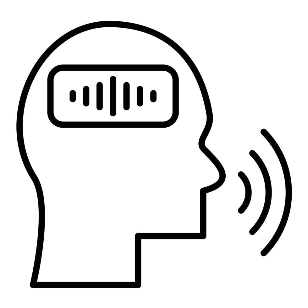 Voice Control Line Icon vector