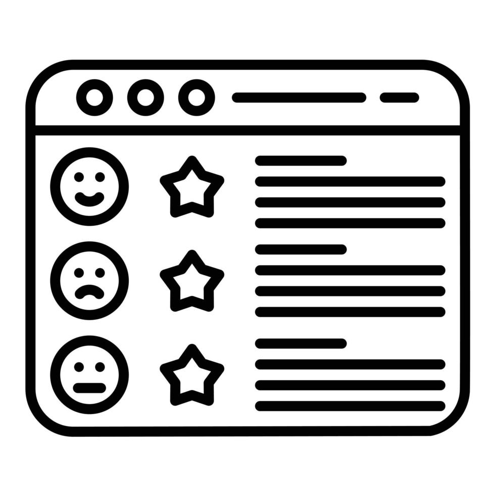 Website Rating Line Icon vector