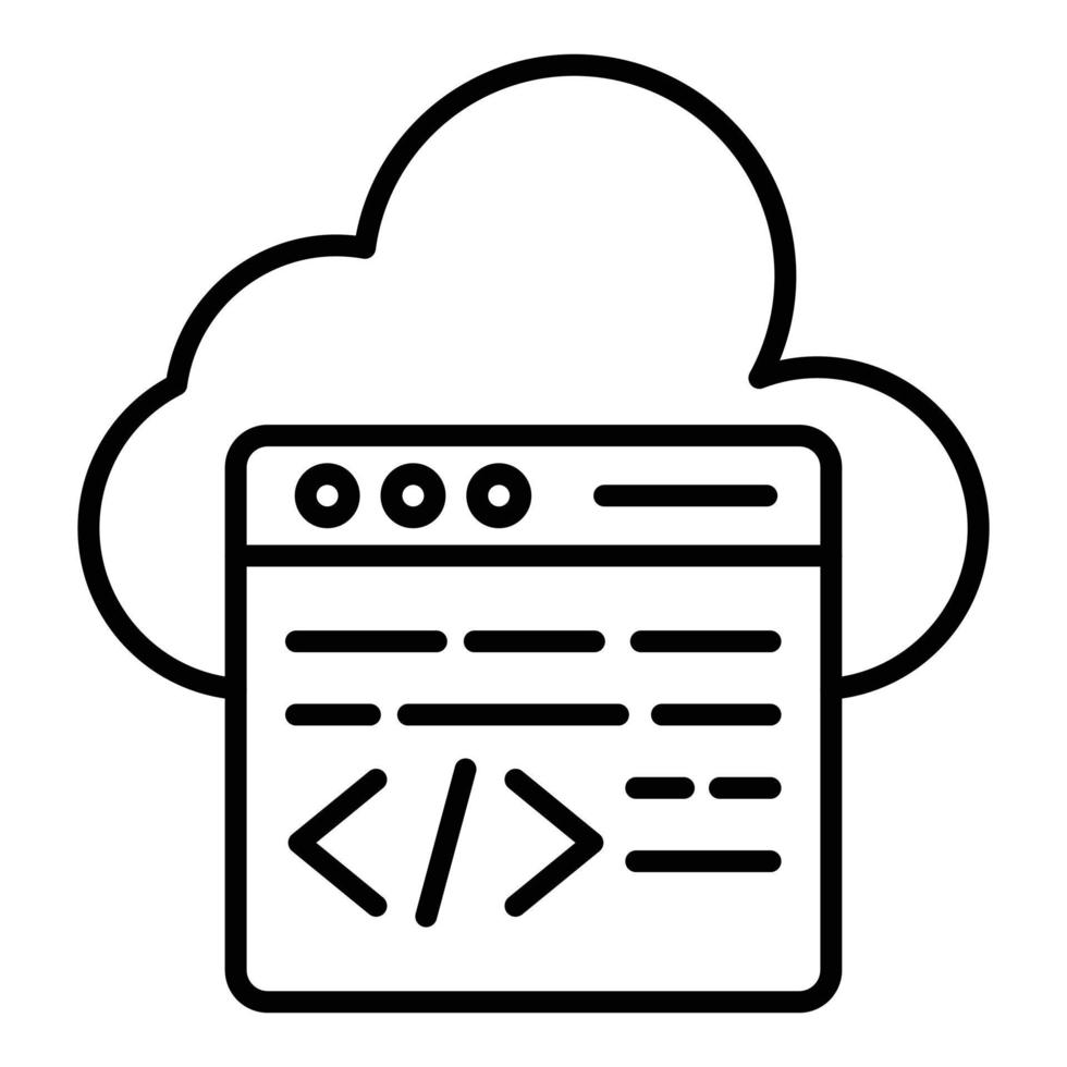 Cloud Coding Line Icon vector