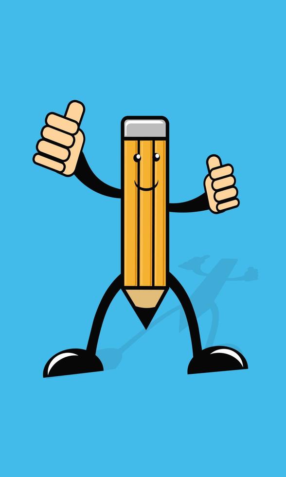 illustration vector grapich of pencil cartoon character, suitable for children's education,  children's books, children's drawing books, and children's clothing