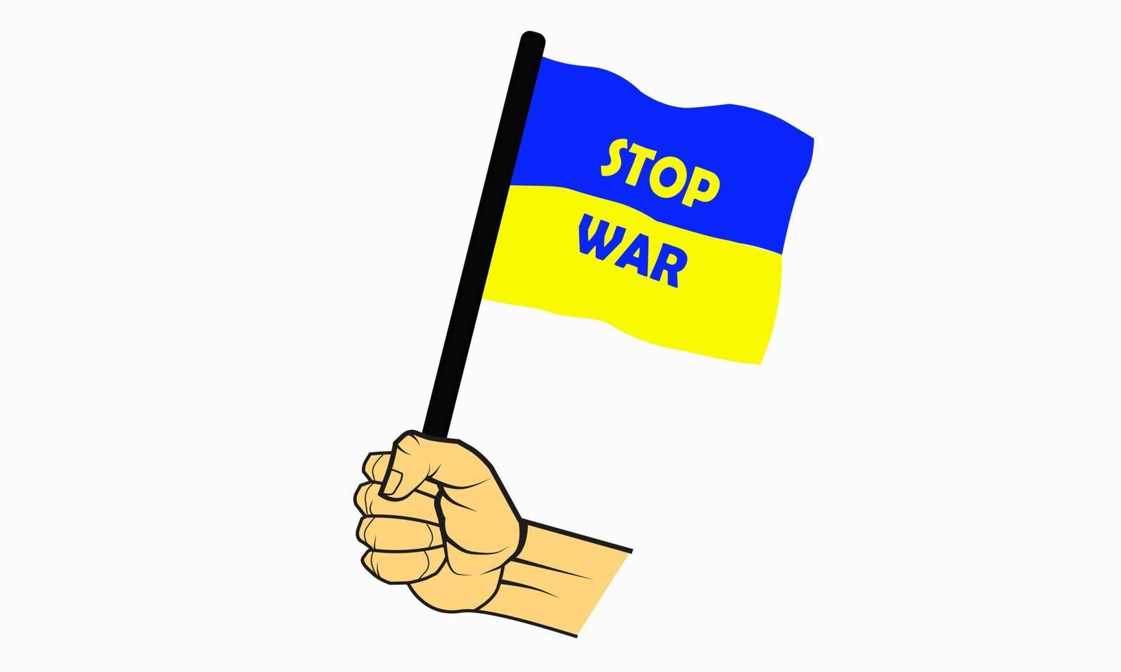 vector illustration of a hand holding a ukraine flag, suitable for online news and print media news