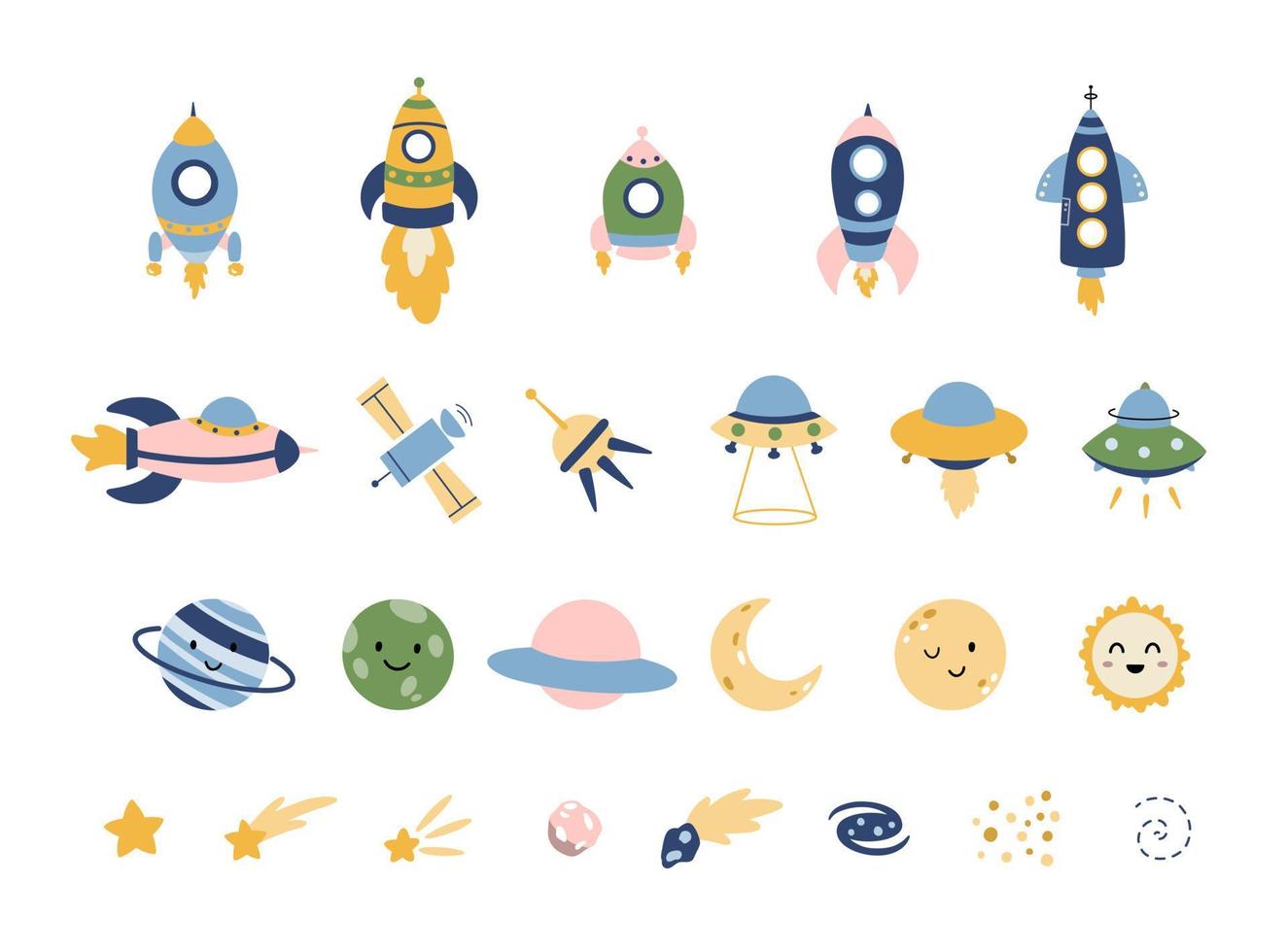 Spaceships vector set