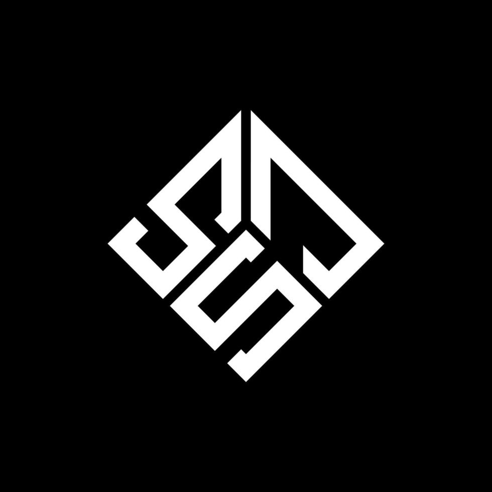 SJS letter logo design on black background. SJS creative initials letter logo concept. SJS letter design. vector