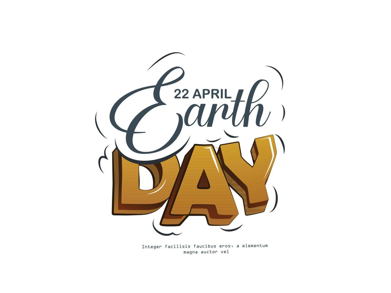 Happy Earth Day Banner Illustration of a happy earth day Happy Earth Day hand lettering logo decorated by leaves vector