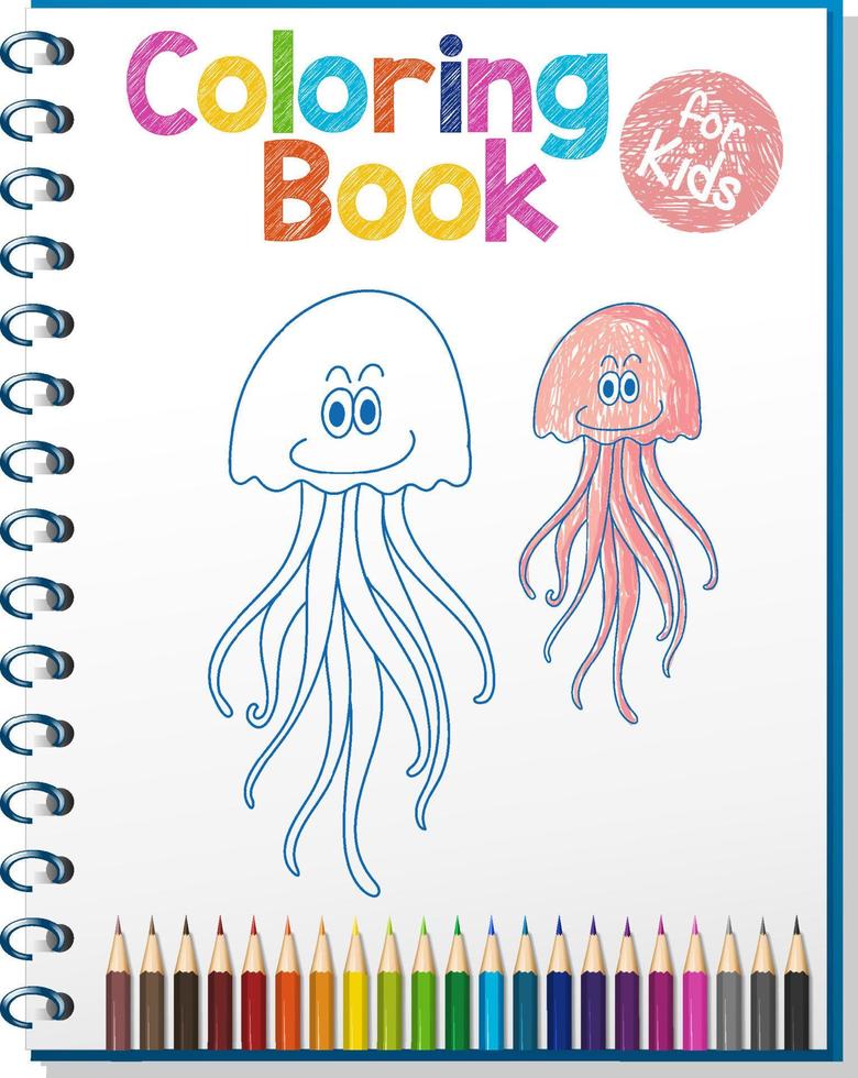 Coloring book worksheet for kids vector