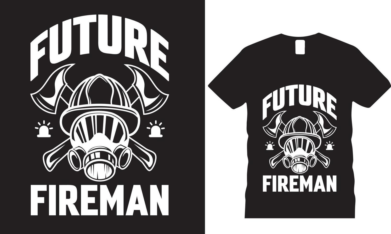 futuro bombero, diseño de camiseta vector