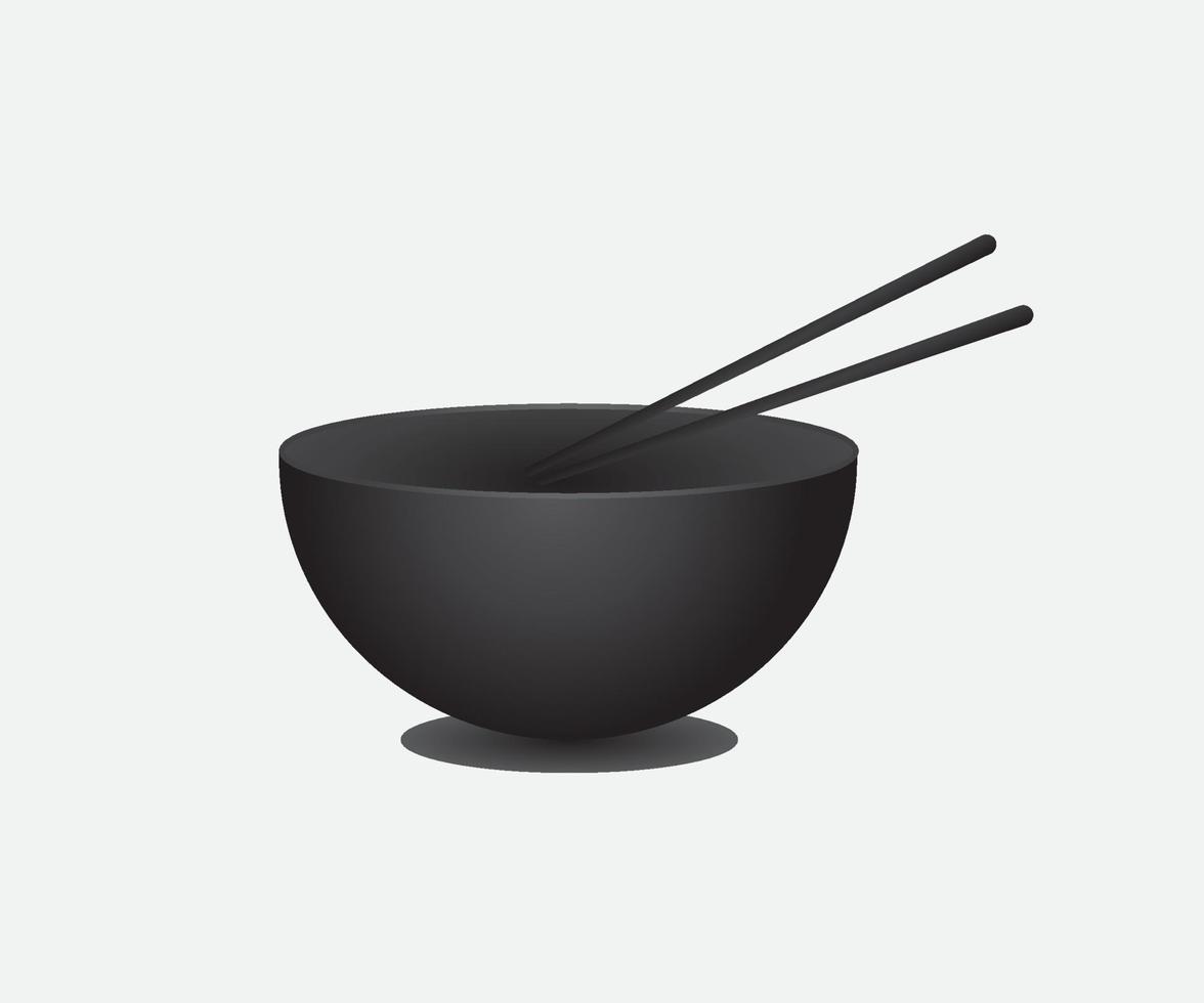 Elegant black bowl vector design
