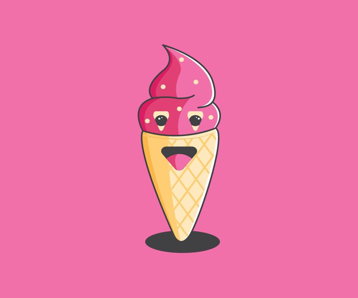diseño de vector de helado rosa