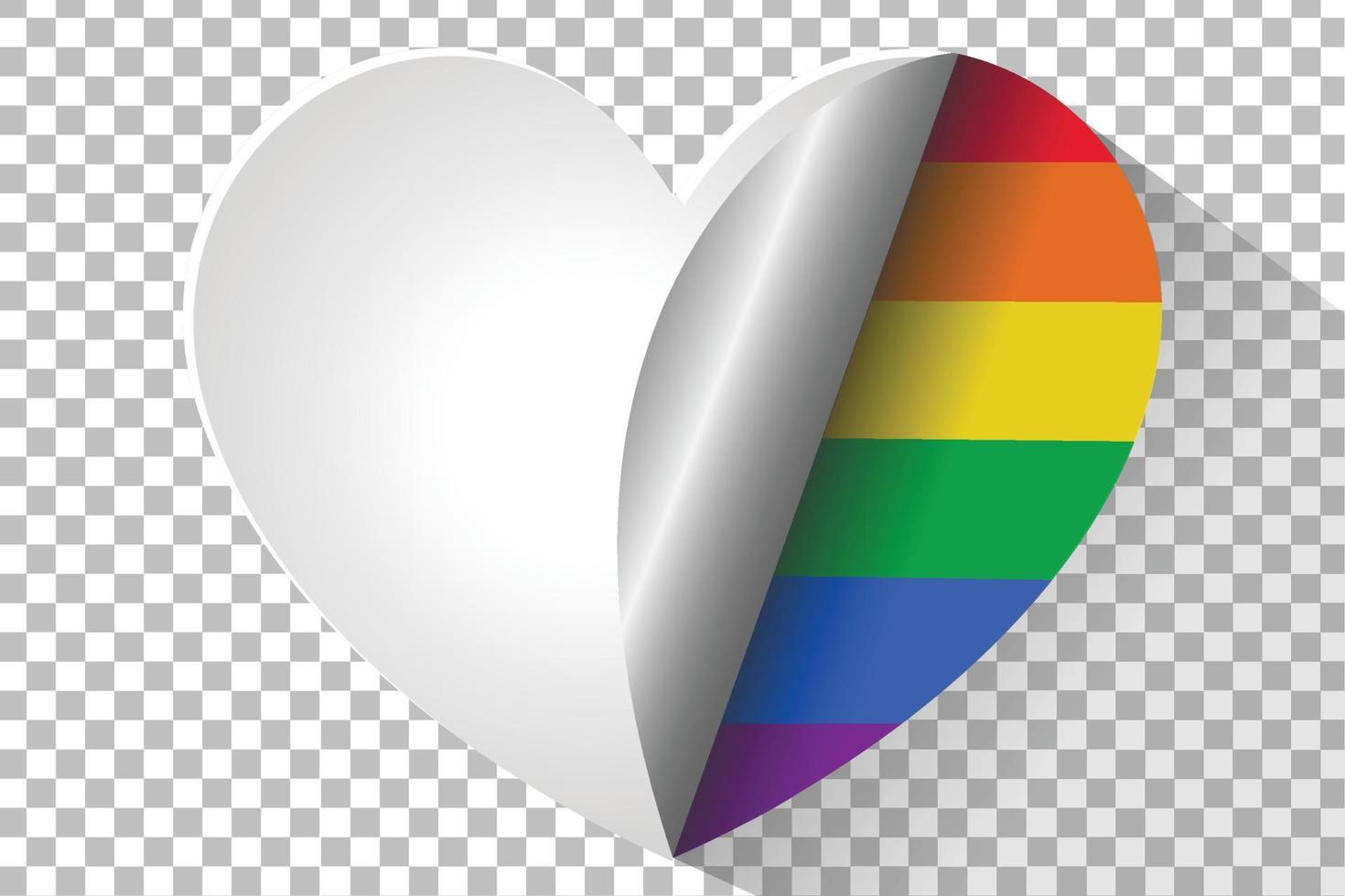 Pride heart sticker effect icon vector