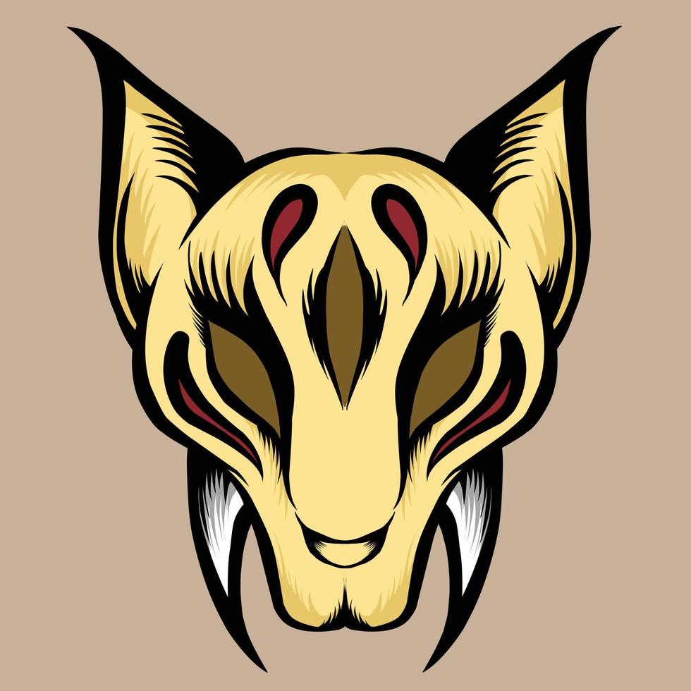 kitsune japanese mask vector illustration suitable for sticker branding purposes and so on