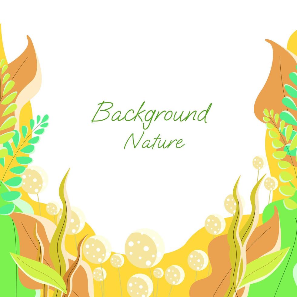 Plants illustration background for nature theme vector