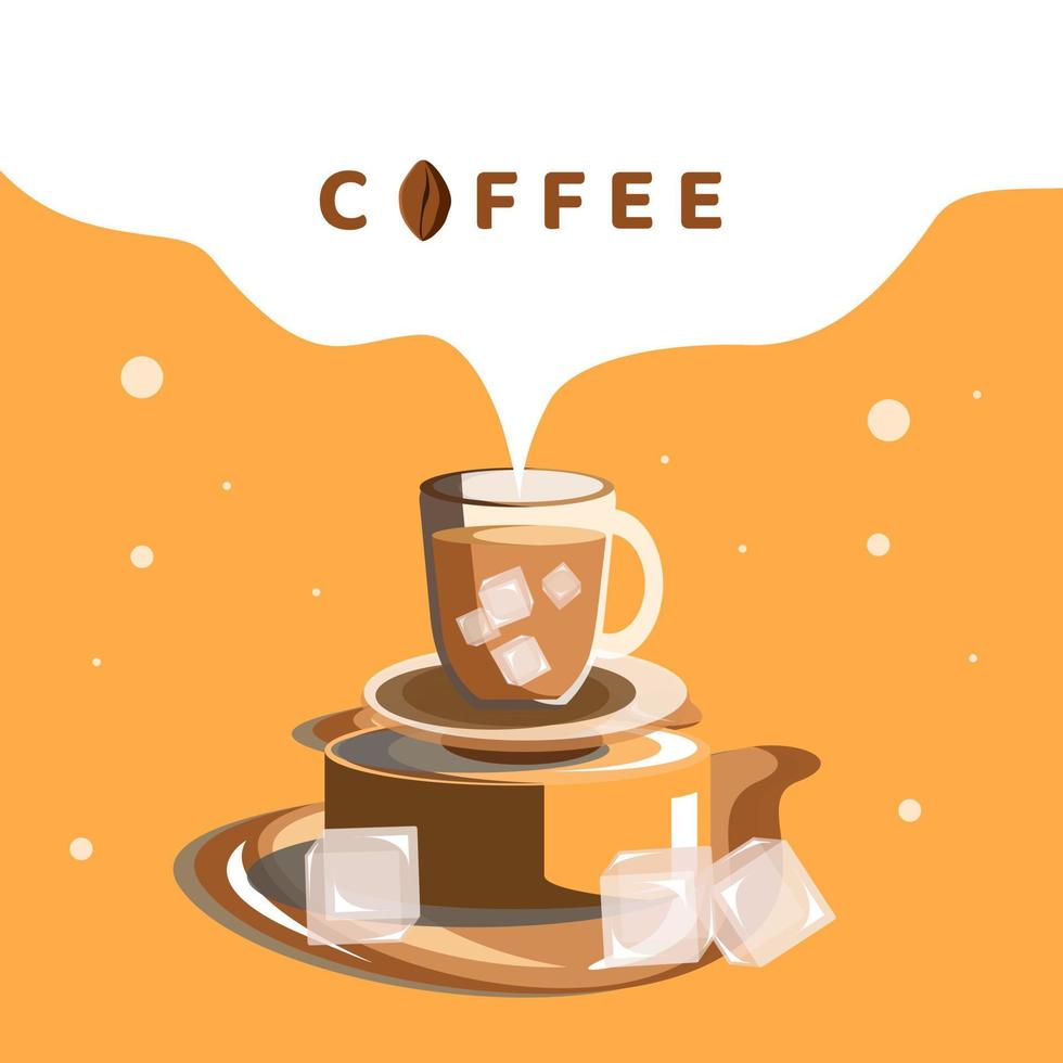 Ilustración de vector de diseño de café frío