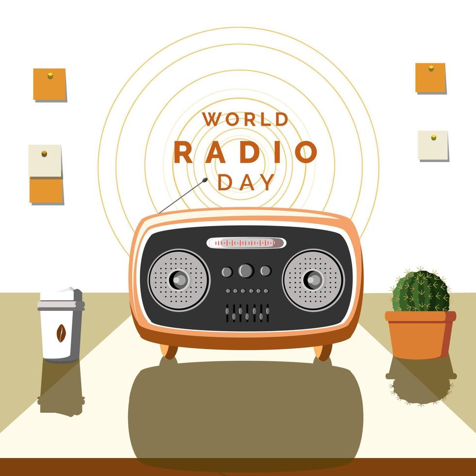 World Radio Day Vector Illustration