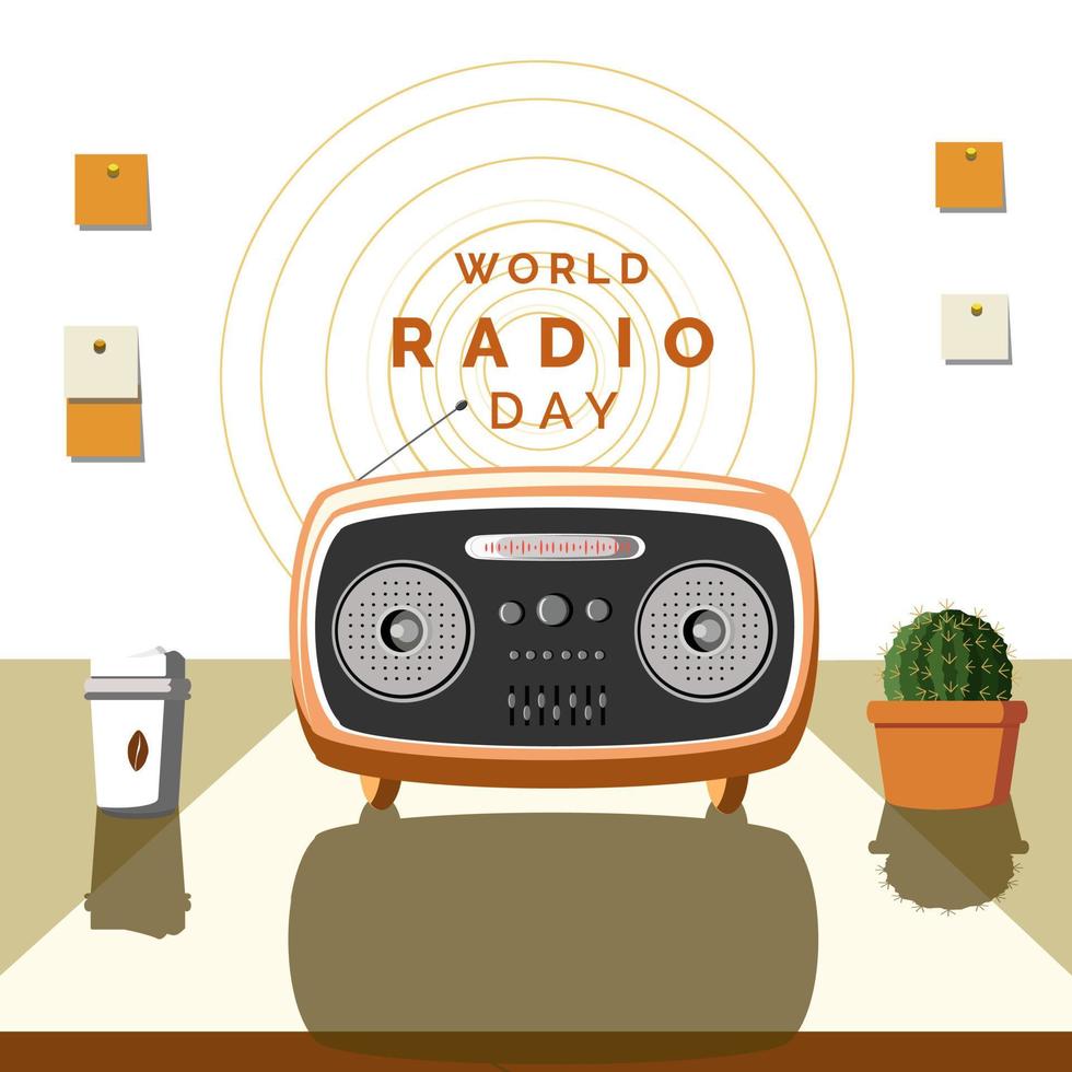 ilustración vectorial del día mundial de la radio vector