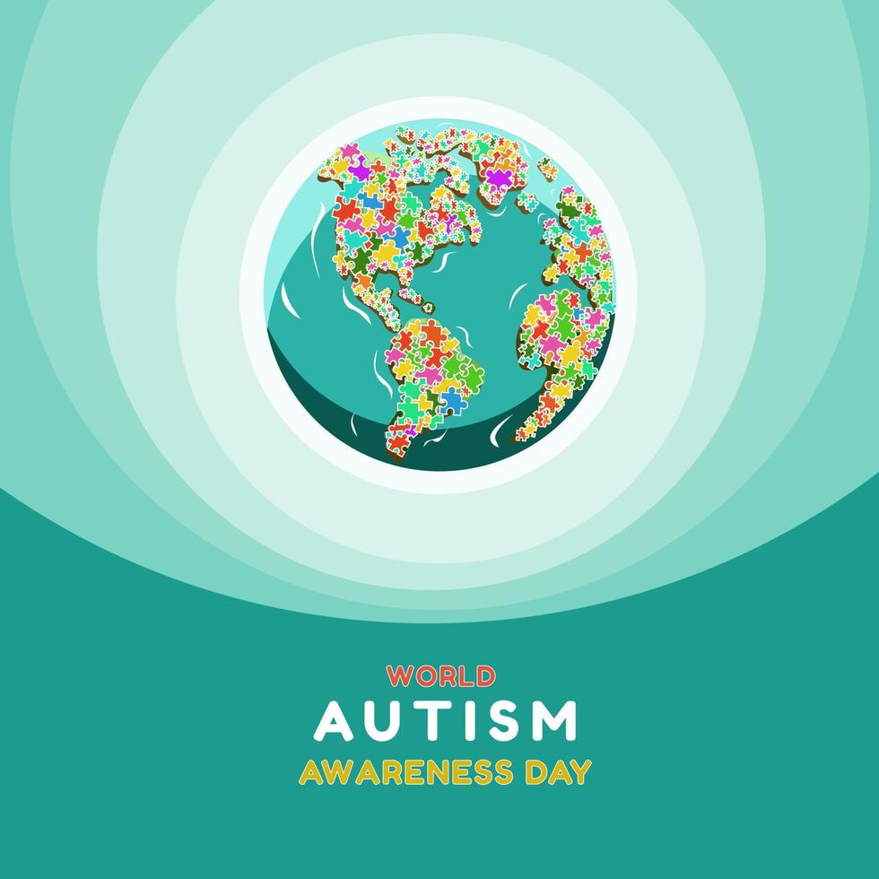 ilustración del día mundial de la conciencia del autismo vector