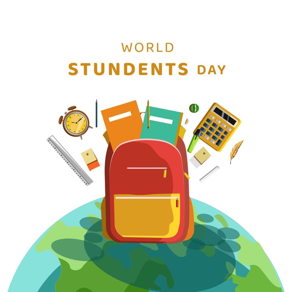 vector de ilustración del día mundial de los estudiantes