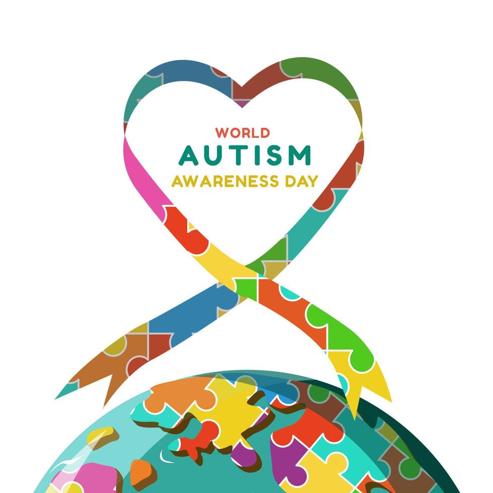 ilustración del día mundial de la conciencia del autismo vector