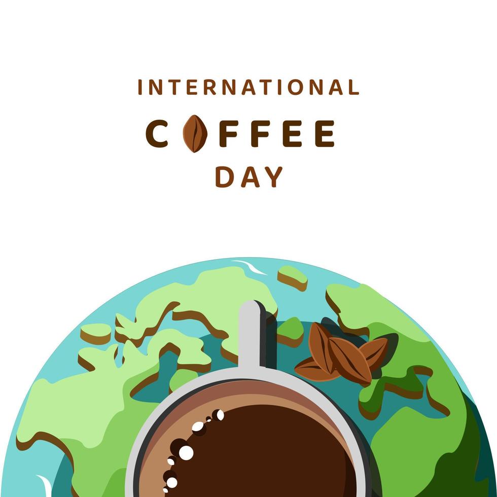 día internacional del café, ilustración vectorial vector