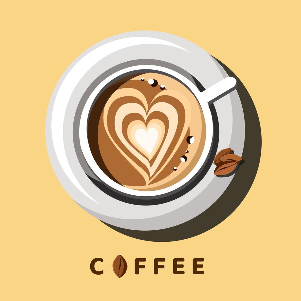 Coffee Latte Art Vector Illustration