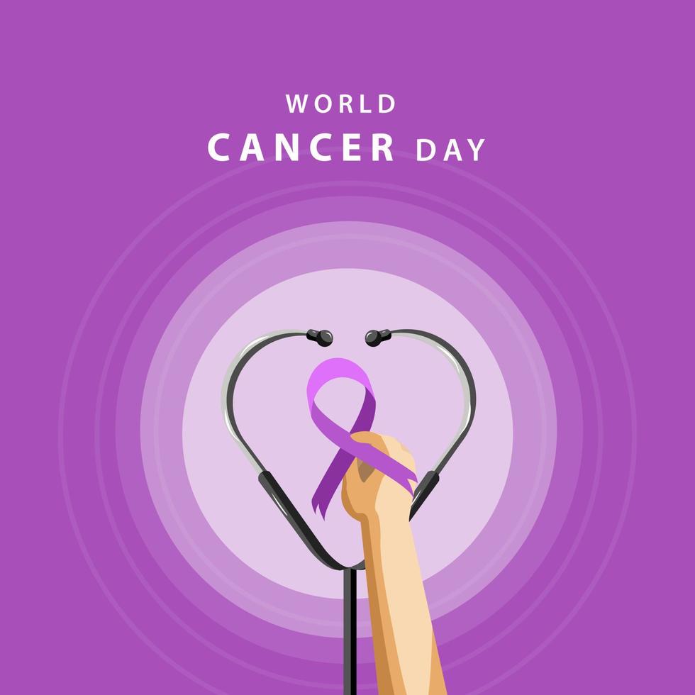 ilustración vectorial del día mundial del cáncer vector