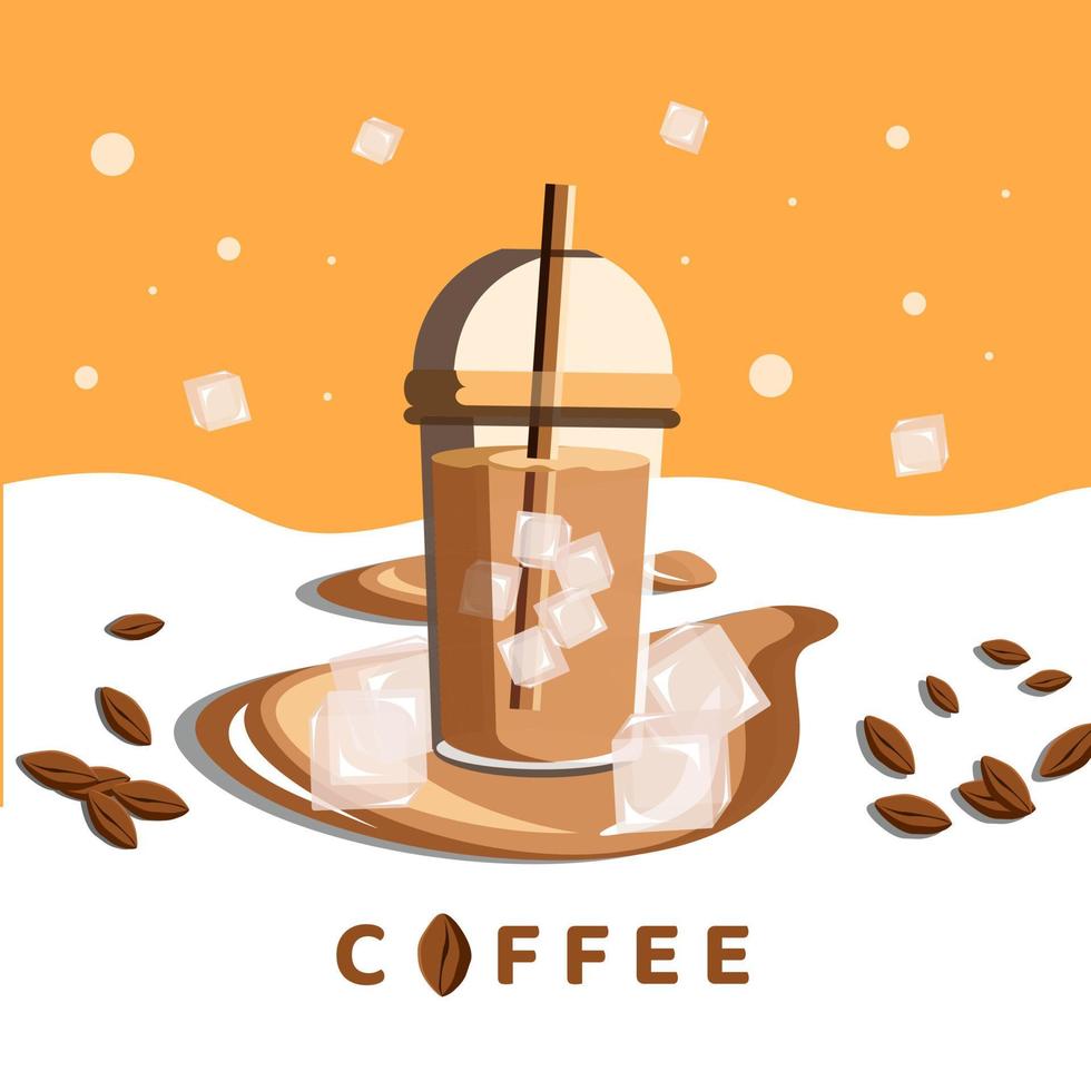 Ilustración de vector de diseño de café frío