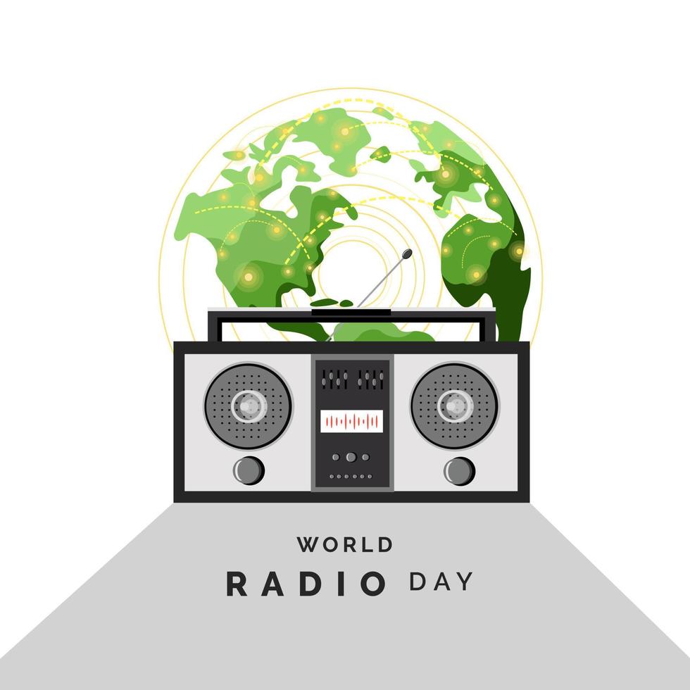 ilustración vectorial del día mundial de la radio vector