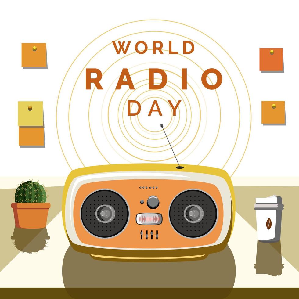 ilustración vectorial del día mundial de la radio vector