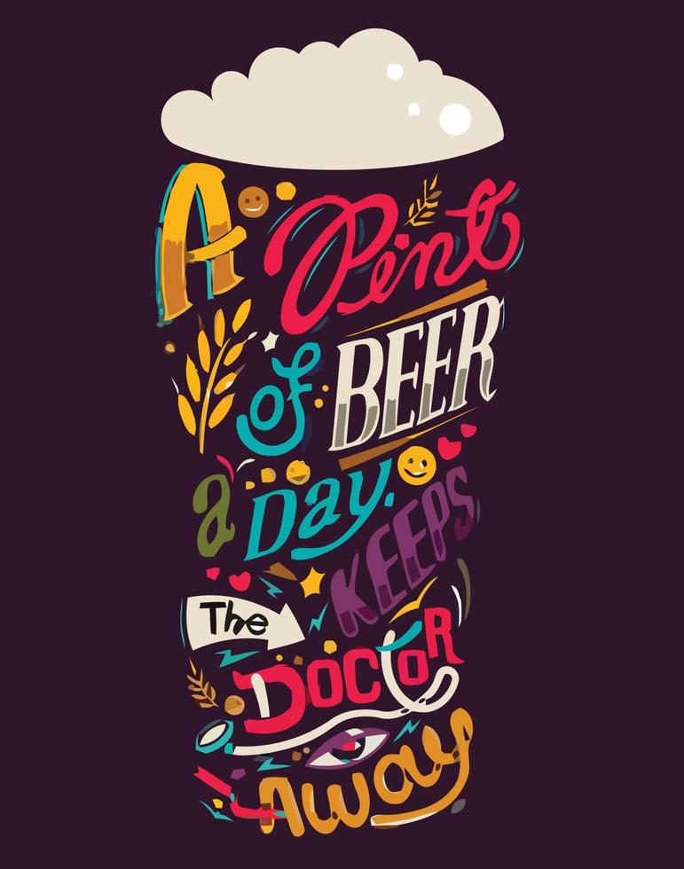 a pint and beer day vector