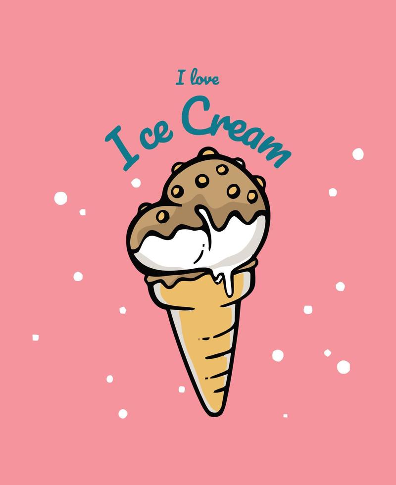 I love Ice cream vector