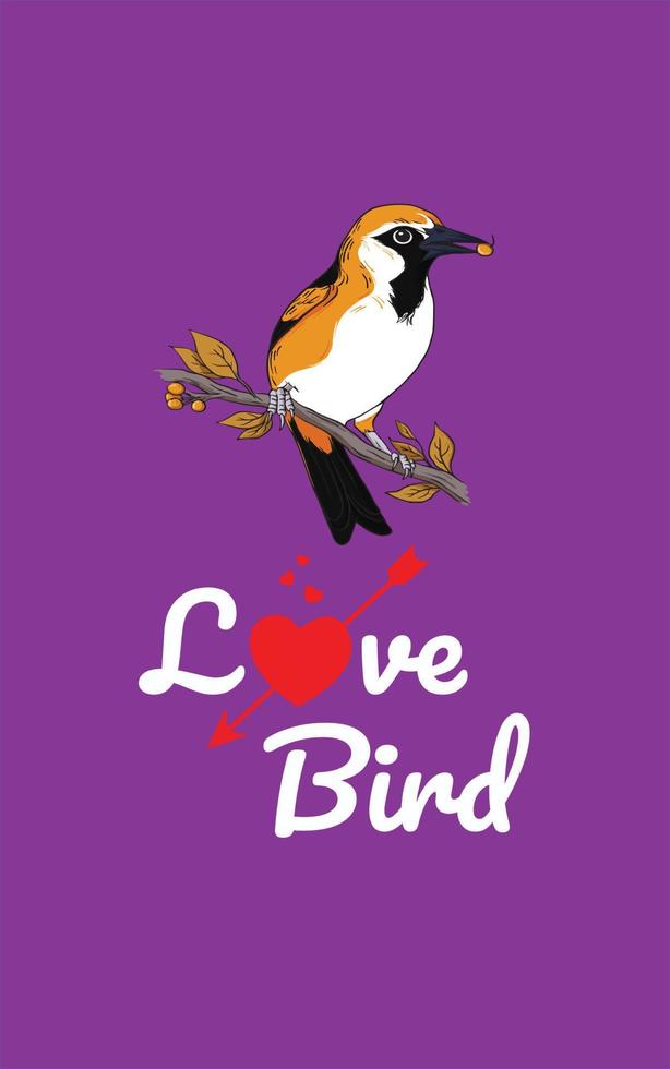 cartel de pájaro de amor vector