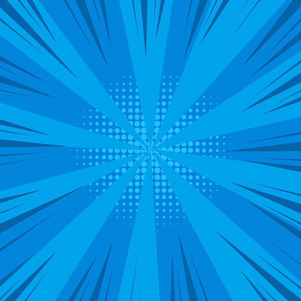 Comic pop art background speed lines halftone dots with high quality - Cartoon Vector Illustration on Blue