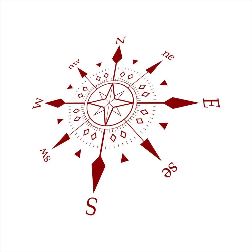 compass logo with classic style vector design