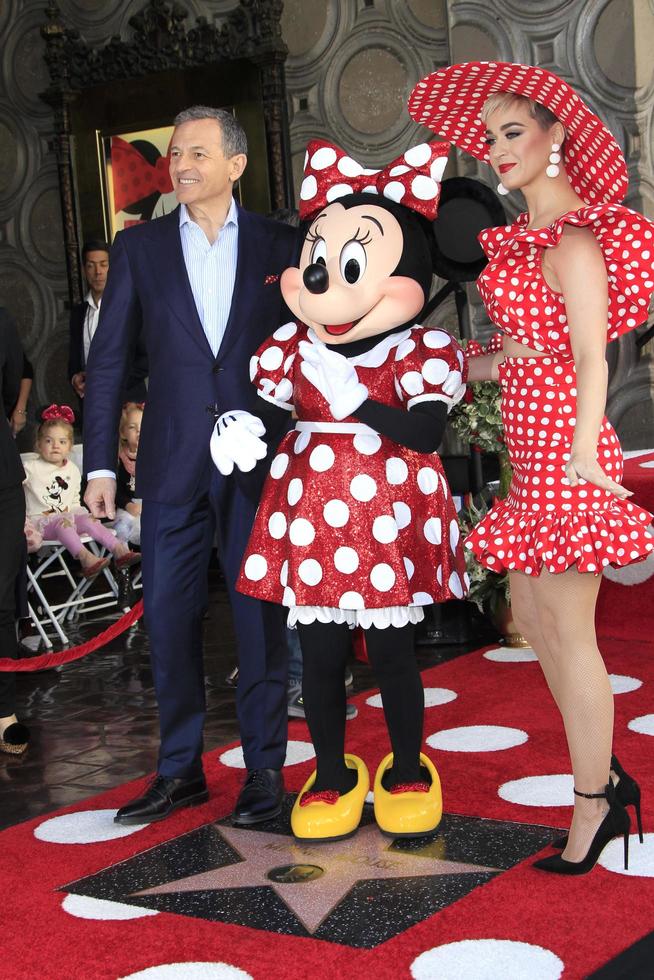 LOS ANGELES, JAN 22 - Bob Iger, Minnie Mouse, Katy Perry at the Minnie Mouse Star Ceremony on the Hollywood Walk of Fame on January 22, 2018 in Hollywood, CA photo