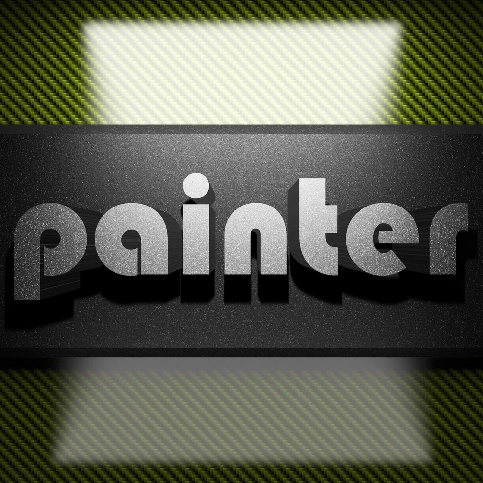 painter word of iron on carbon photo