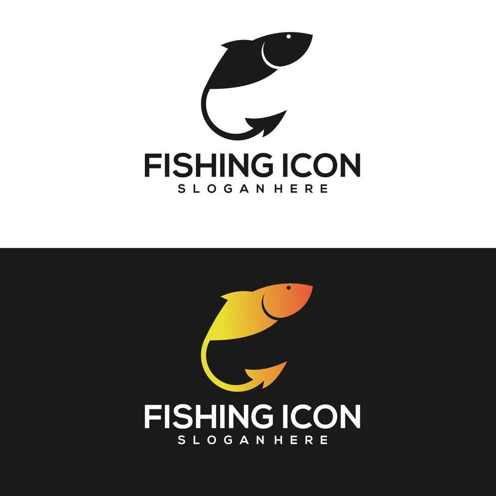 Fish vintage logo gradient gold vector