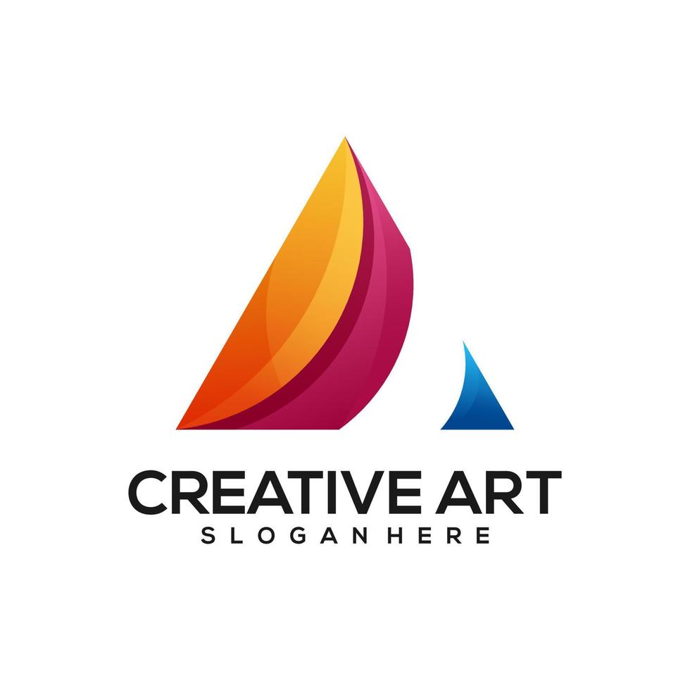 Media logo gradient colorful design vector