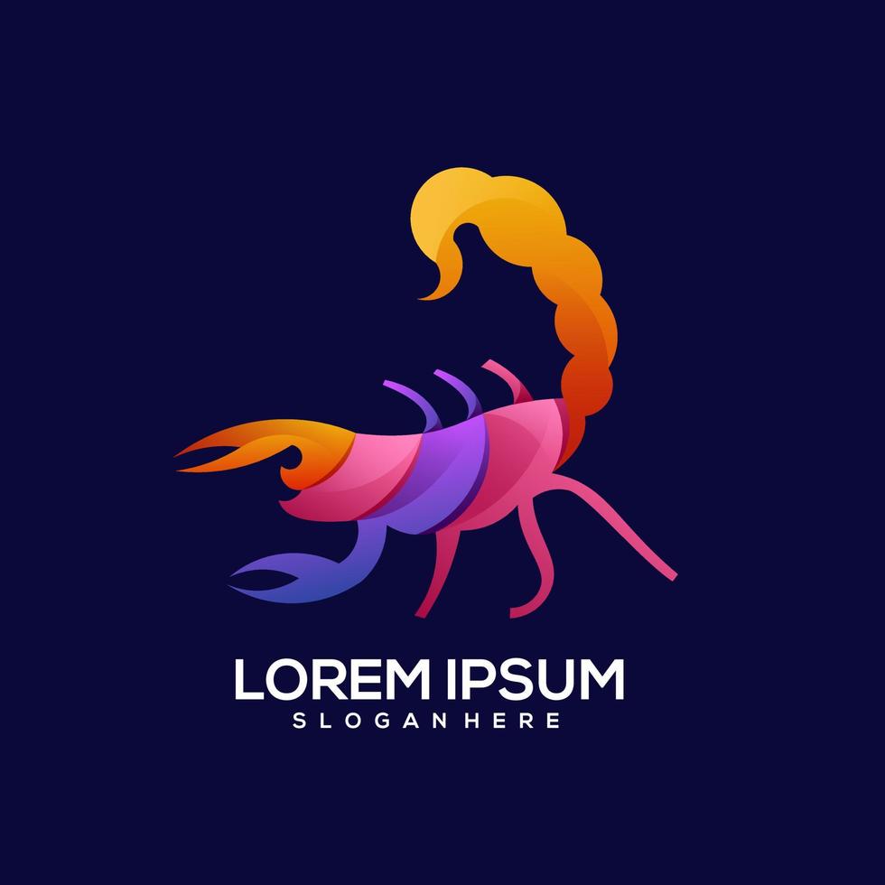 Scorpion logo colorful gradient illustration 7578393 Vector Art at Vecteezy