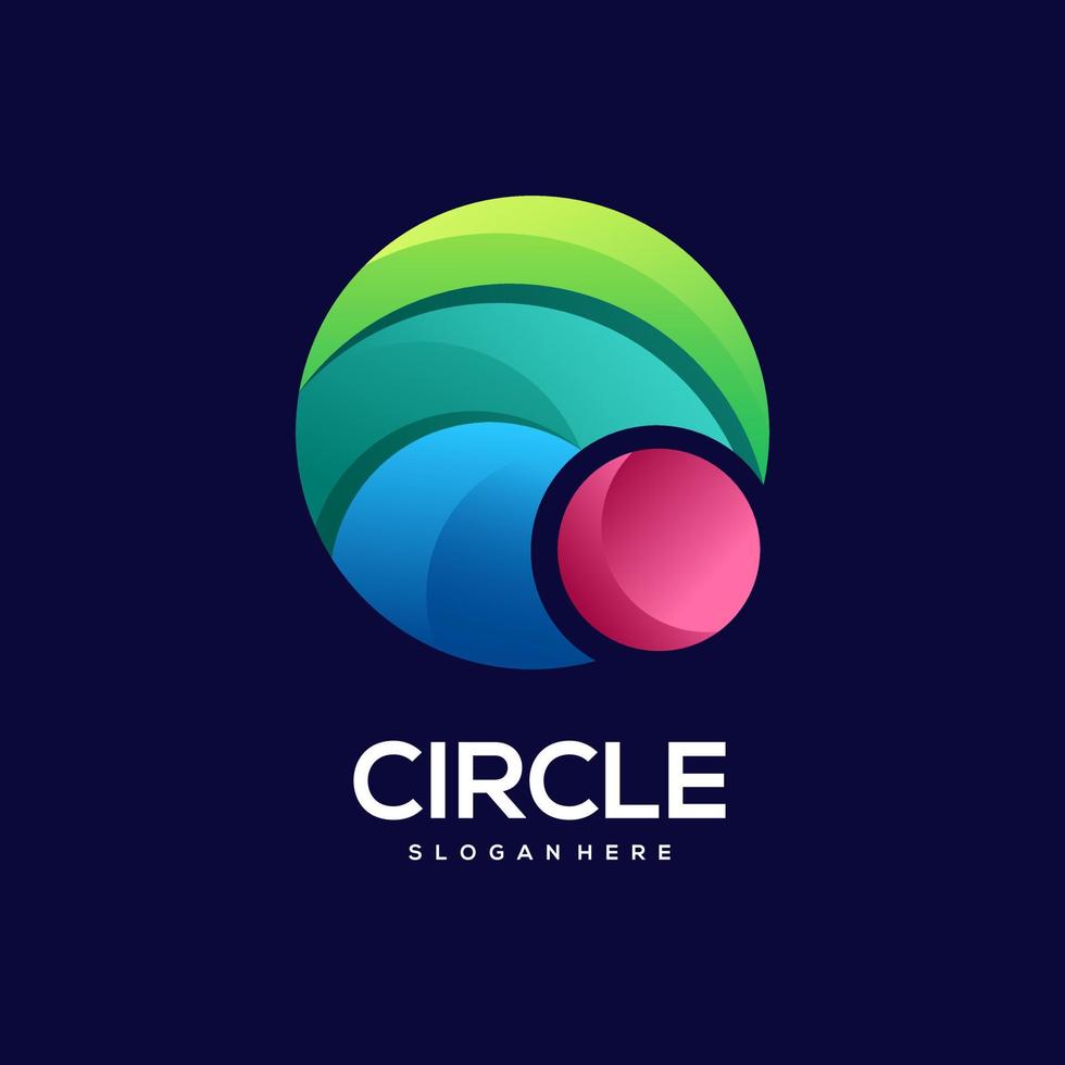 Circle logo colorful gradient illustration vector