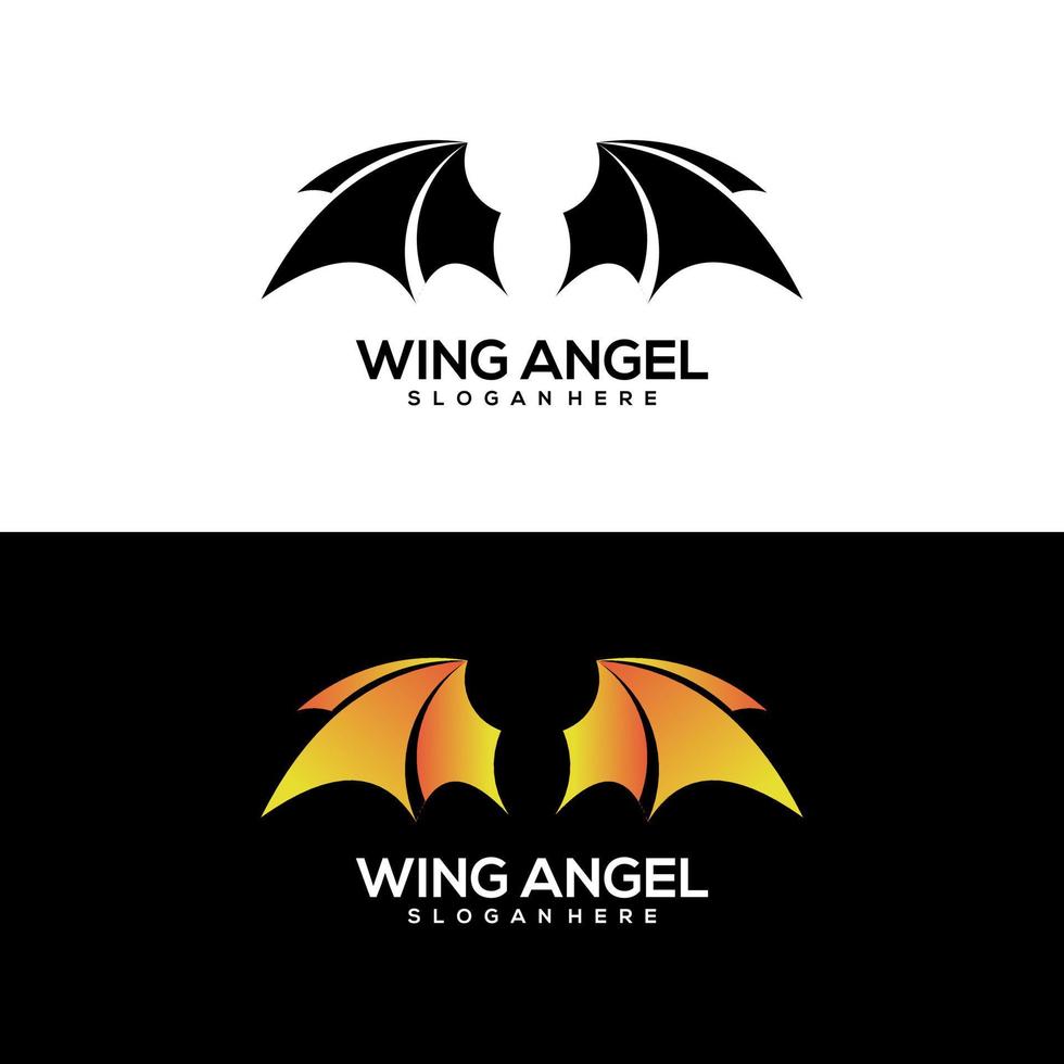 Wings abstract logo gradient colorful vector