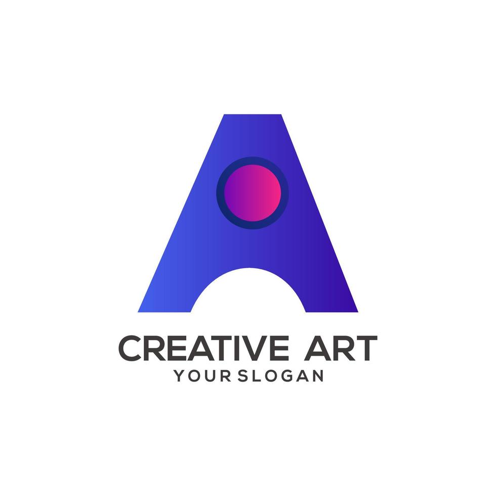 A letter logo colorful gradient design vector